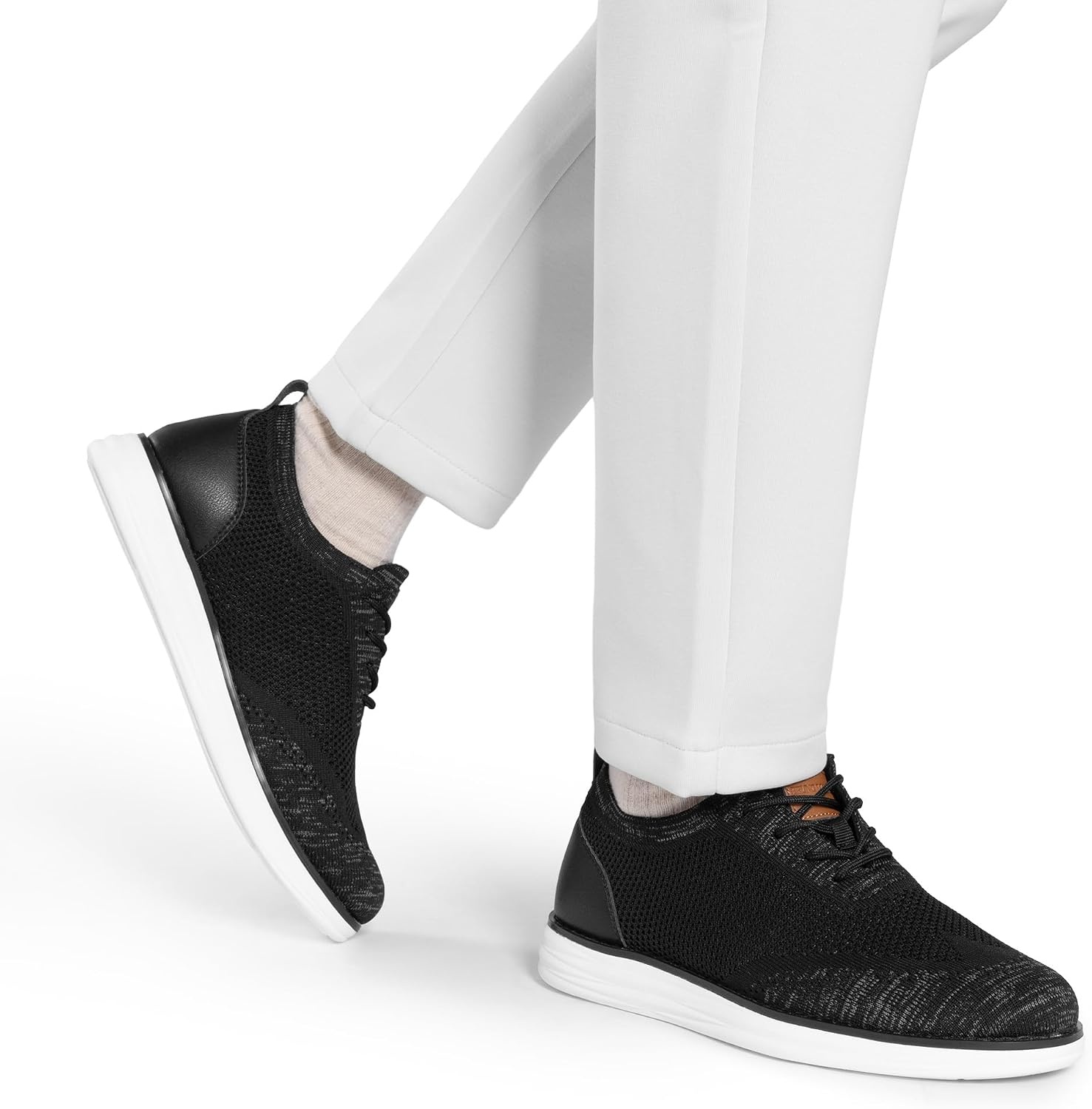 image:imageBruno Marc Mens Grand02 KnitFlex Lightweight Walking Shoes LaceUp Oxfords Lightweight Casual Walking Shoes versatile enough to wear with both casual and dress pantsBlackGrey