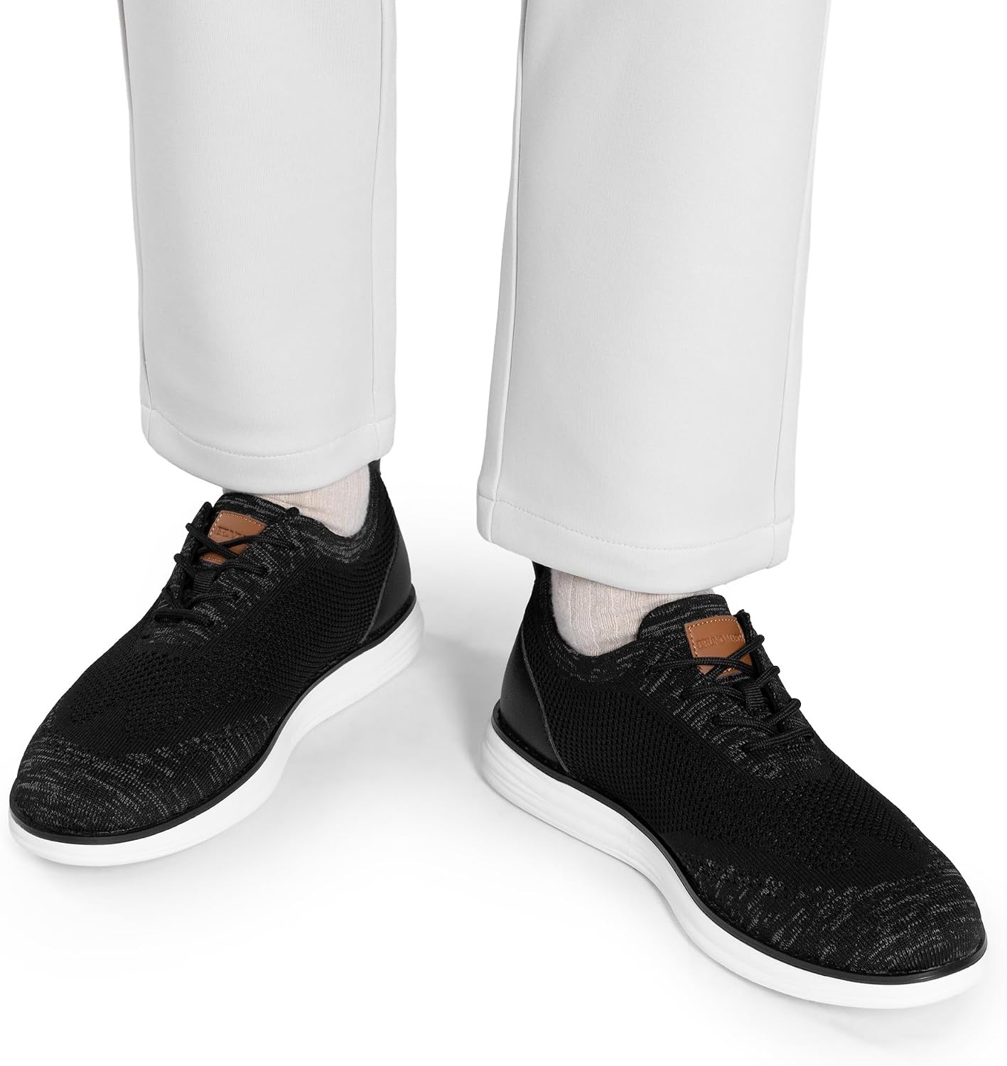 image:imageBruno Marc Mens Grand02 KnitFlex Lightweight Walking Shoes LaceUp Oxfords Lightweight Casual Walking Shoes versatile enough to wear with both casual and dress pantsBlackGrey