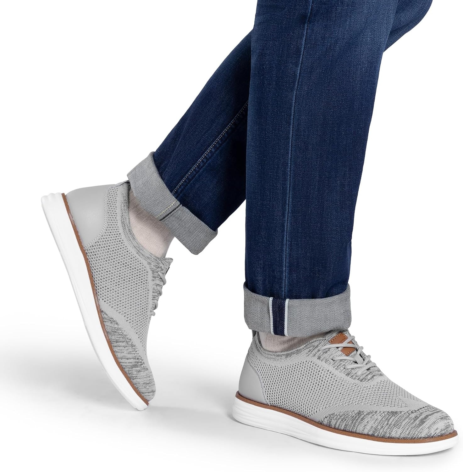 image:imageBruno Marc Mens Grand02 KnitFlex Lightweight Walking Shoes LaceUp Oxfords Lightweight Casual Walking Shoes versatile enough to wear with both casual and dress pantsGrey