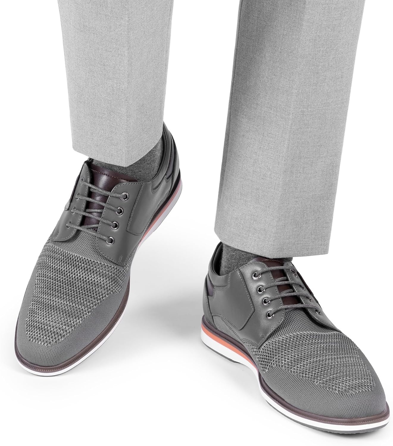 image:imageBruno Marc Mens Mesh Casual Dress Shoes Breathable Oxfords SneakersGrey