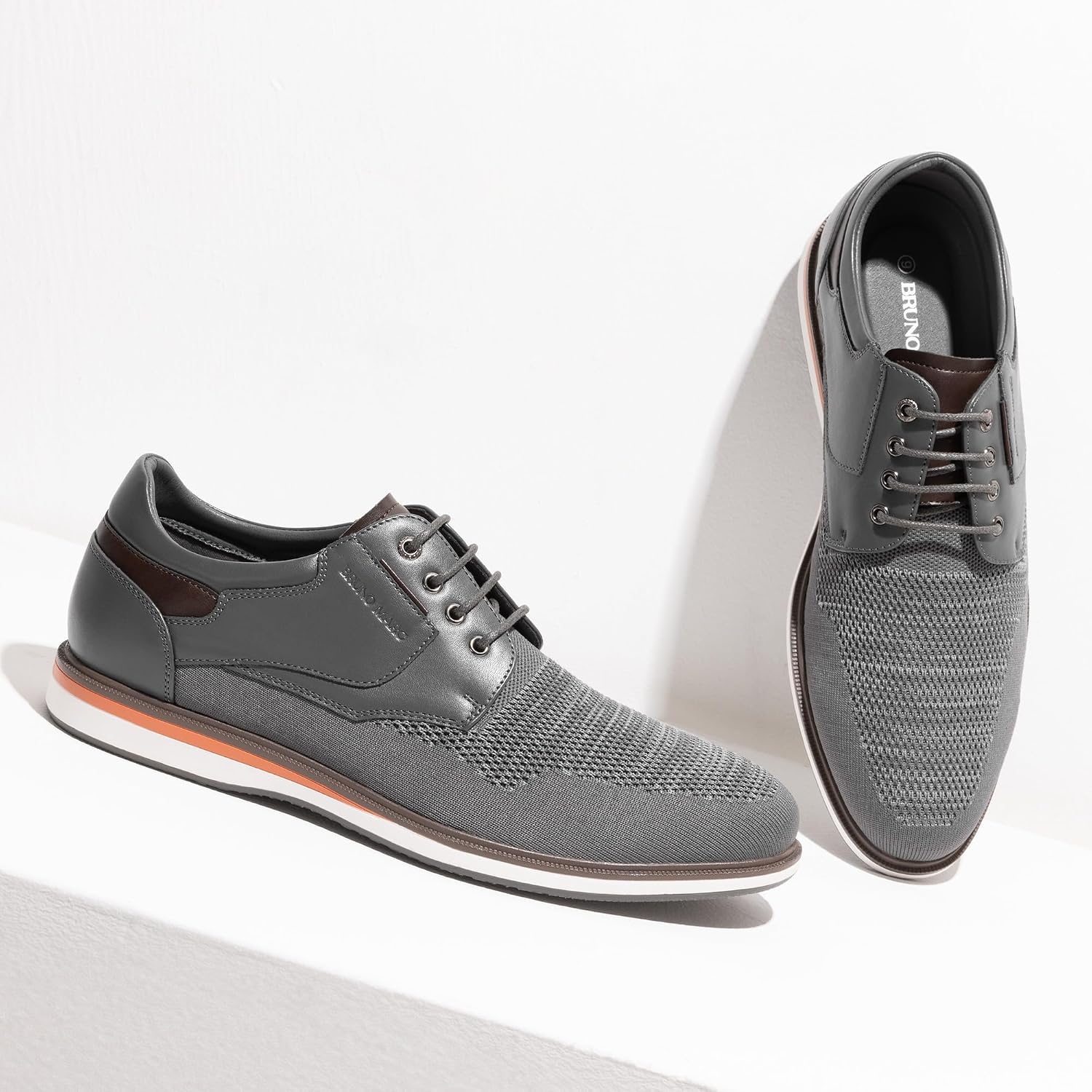 image:imageBruno Marc Mens Mesh Casual Dress Shoes Breathable Oxfords SneakersGrey