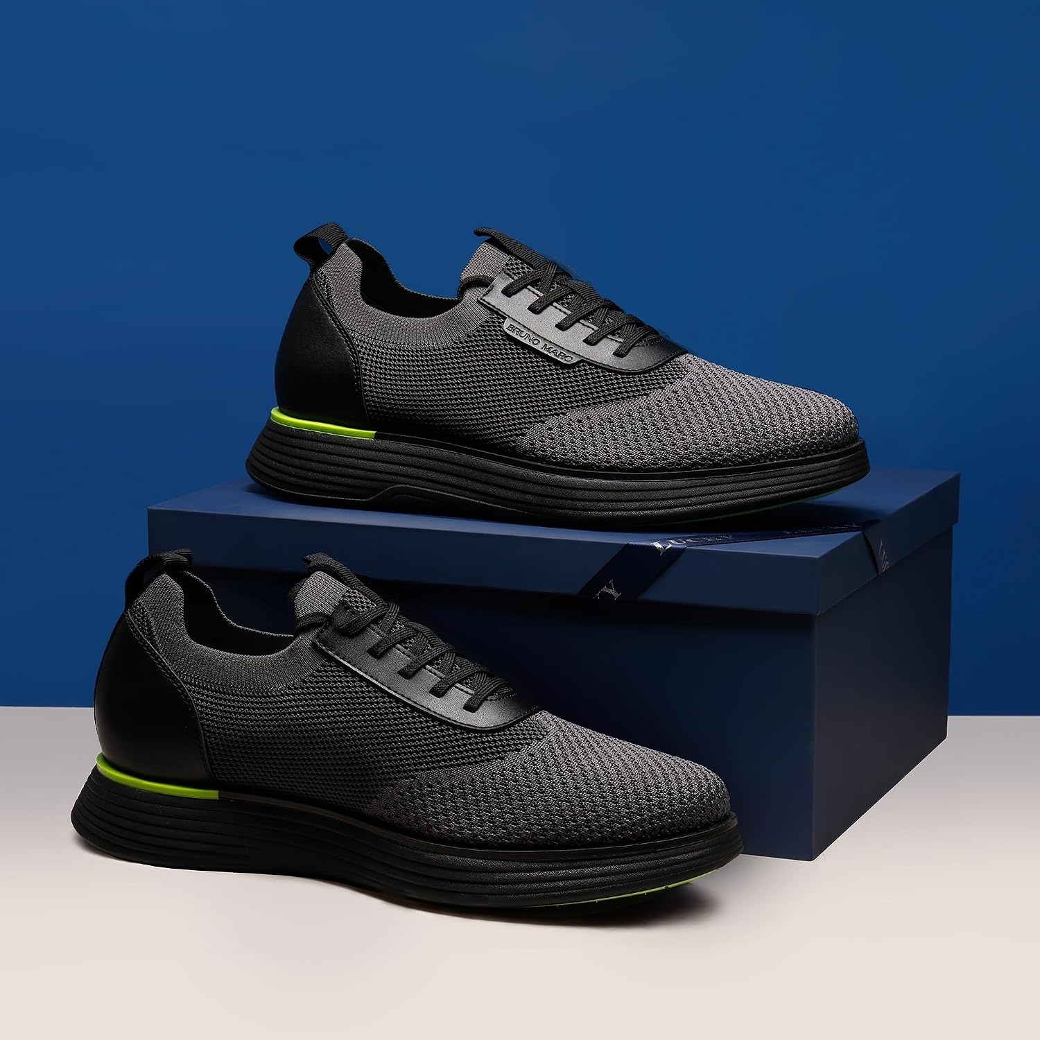 image:imageBruno Marc Mens Sbox2318m Oxford ShoesBlackNeon Green