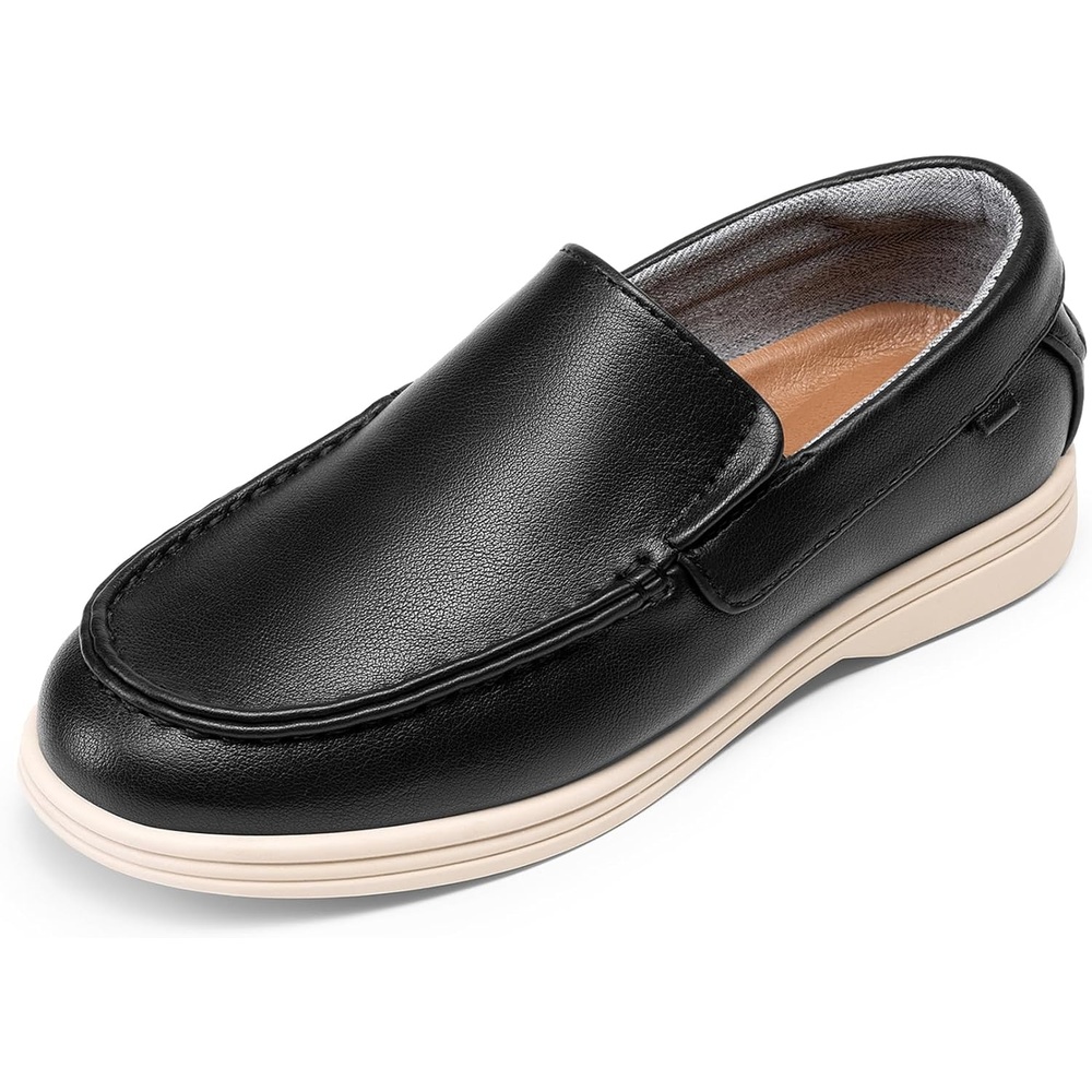 image:imageDREAM PAIRS Boys Dress Shoes Casual Loafers Classic Slip on Loafers Soft Breathable Moccasins School Daily Graduation Church Wedding PartyBlack