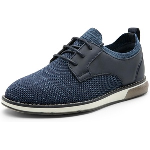 Bruno Marc Boy’s Mesh Casual Dress Oxford Uniform Shoes | Boy’s Breathable Uniform Shoes Slip-on design pull tabs ideal for school activities or church services(Navy)