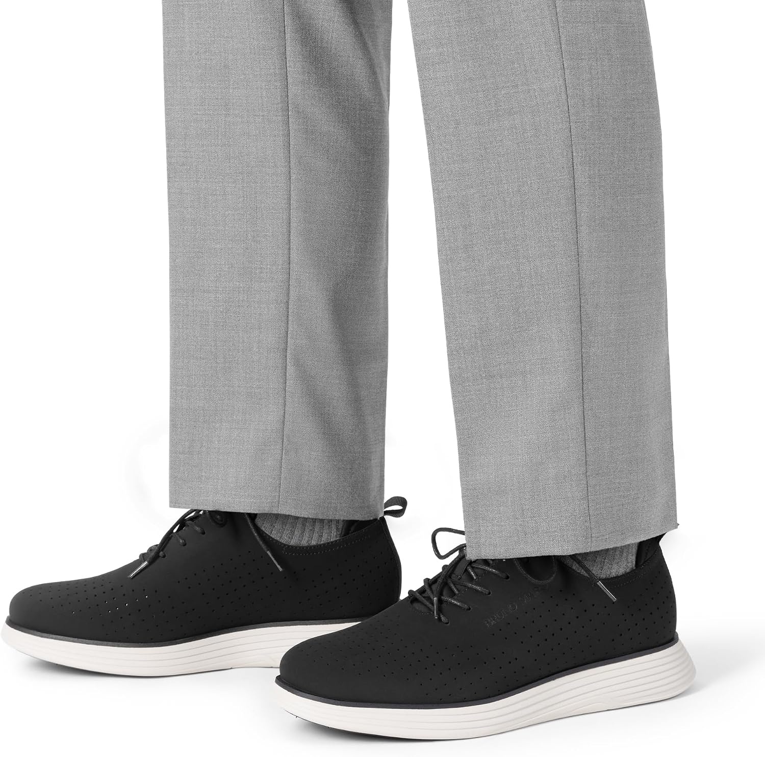 image:imageBruno Marc MaxFlex Mens Dress Oxford Sneakers Stay stylish with breathable perforated PU uppers plush EVA insoles and slipresistant soles for allday comfortBlacknubuck