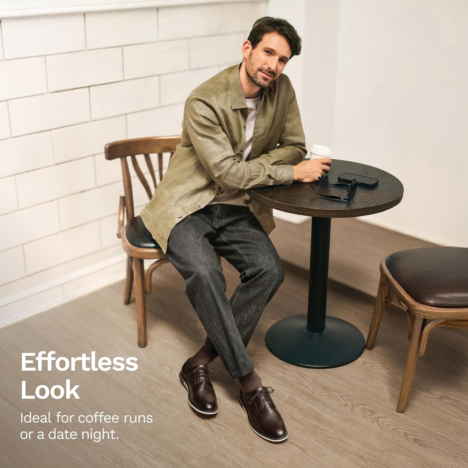 image:imageBruno Marc Mens Casual Dress Sneaker Oxford Shoes Business Formal Derby Plain Toe Oxfords Crossflex GentEdge Soft VampDark Brown
