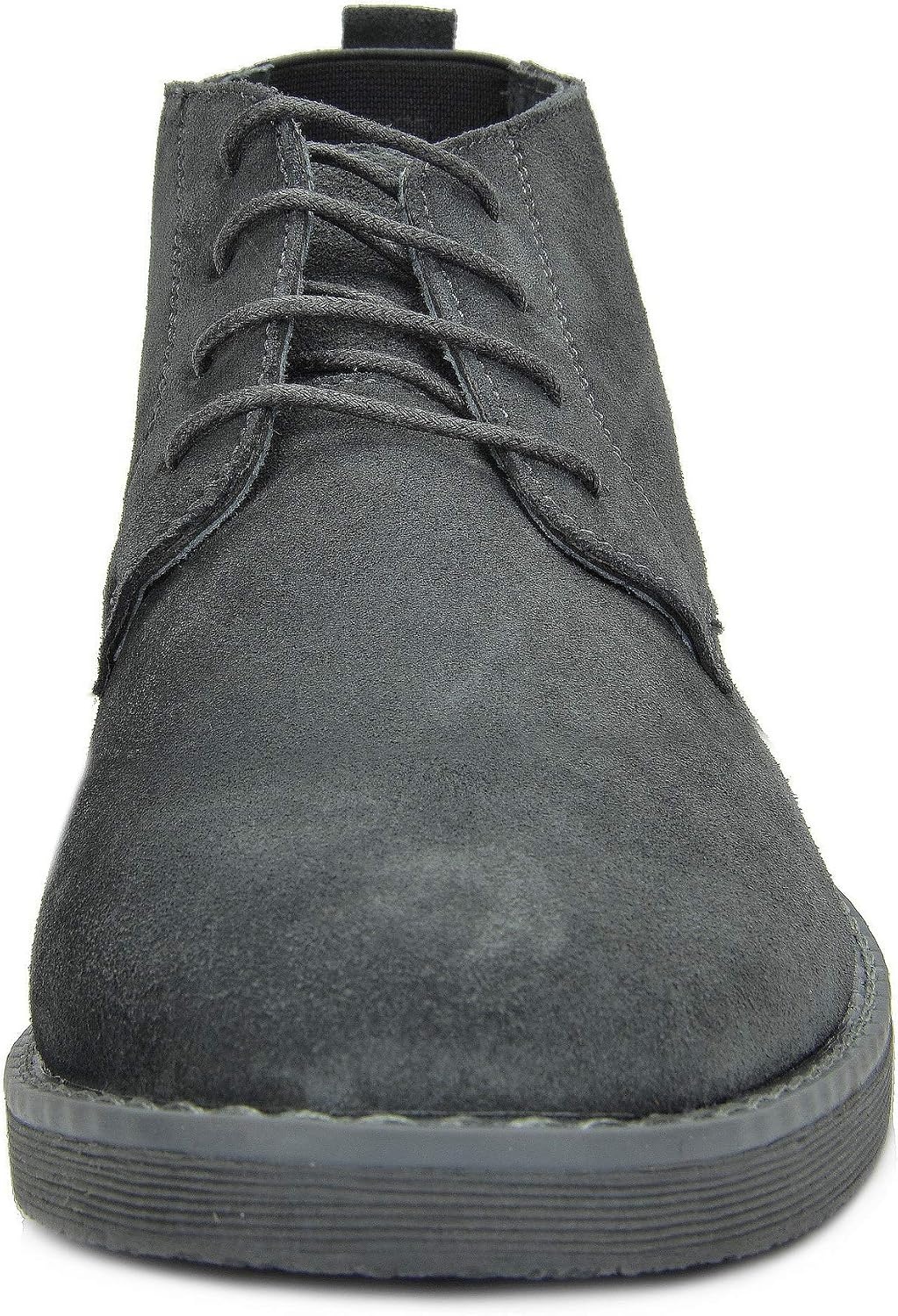 image:imageBruno Marc Mens Classic Suede Dress Chukka Boots 4Eyelet LaceUp amp Stretch Collar ShockAbsorbent Elastic EVA Footbed for Men Smart Casual Chukka BootsGrey