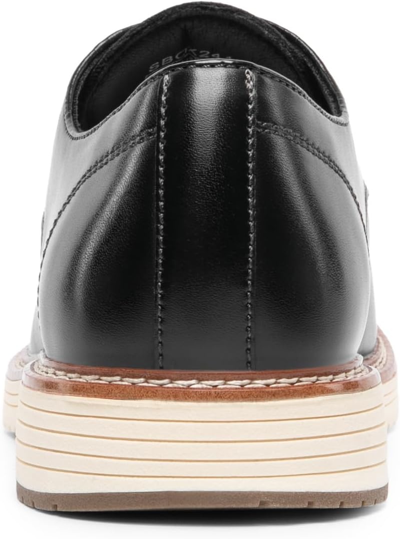 image:imageBruno Marc Mens Crossflex Casual Dress Oxfords Shoes Soft Lining Lightweight TPR Outsole LaceUp Closure Ideal for Business Casual amp Formal OccasionsBlack
