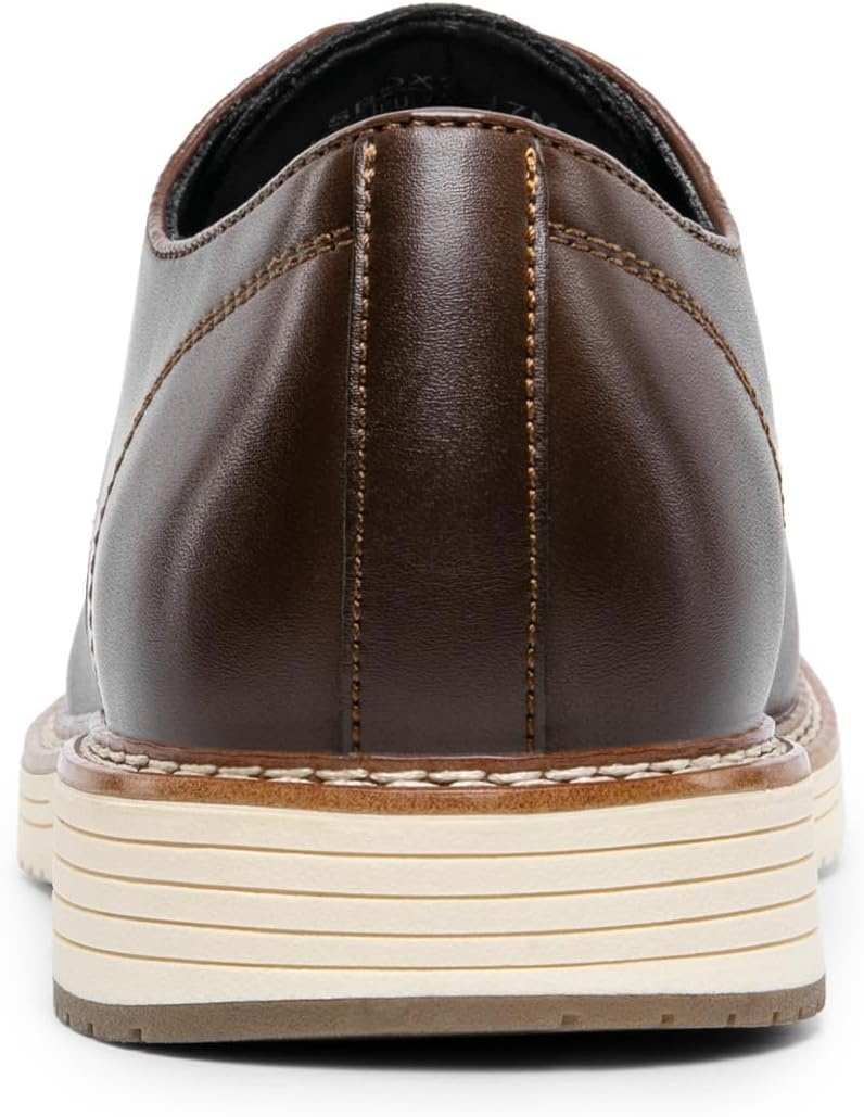 image:imageBruno Marc Mens Crossflex Casual Dress Oxfords Shoes Soft Lining Lightweight TPR Outsole LaceUp Closure Ideal for Business Casual amp Formal OccasionsDark Brown