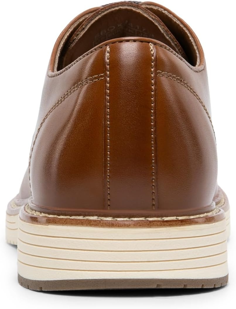 image:imageBruno Marc Mens Crossflex Casual Dress Oxfords Shoes Soft Lining Lightweight TPR Outsole LaceUp Closure Ideal for Business Casual amp Formal OccasionsBrown
