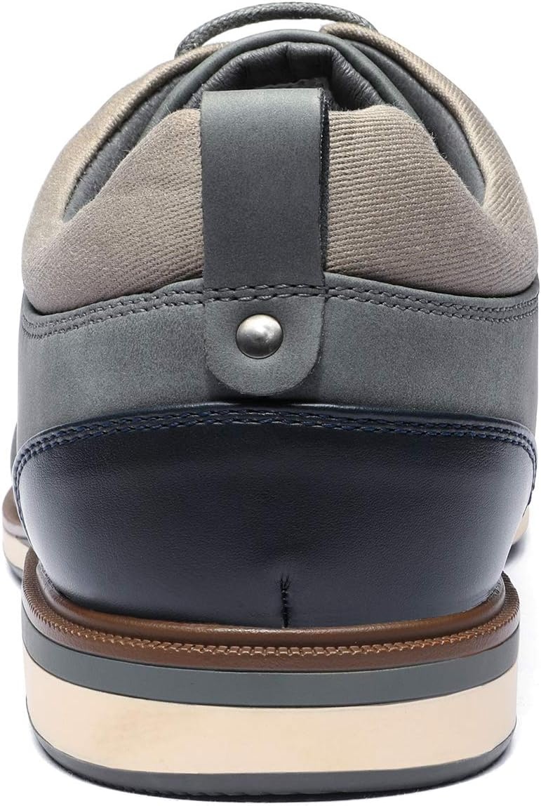 image:imageBruno Marc Mens Dress Shoes Casual Business Oxford Scaled Synthetic Upper Soft Removable Footbed Laceup Secure Fit Flexible Outsole for Daily Work amp Casual WearGrey