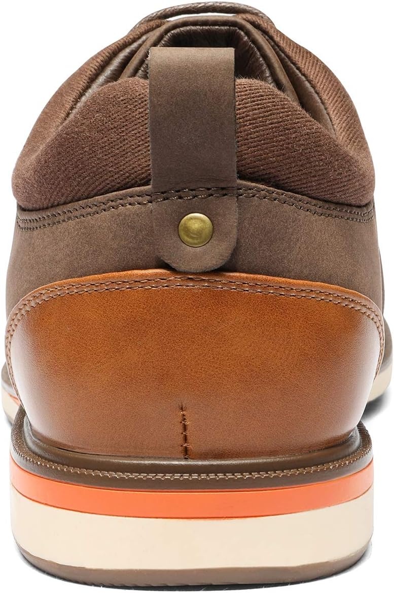 image:imageBruno Marc Mens Dress Shoes Casual Business Oxford Scaled Synthetic Upper Soft Removable Footbed Laceup Secure Fit Flexible Outsole for Daily Work amp Casual WearBrown
