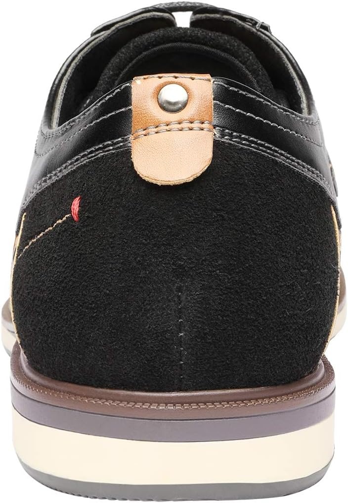 image:imageBruno Marc Mens Dress Shoes Casual Business Oxford Scaled Synthetic Upper Soft Removable Footbed Laceup Secure Fit Flexible Outsole for Daily Work amp Casual Wear2black
