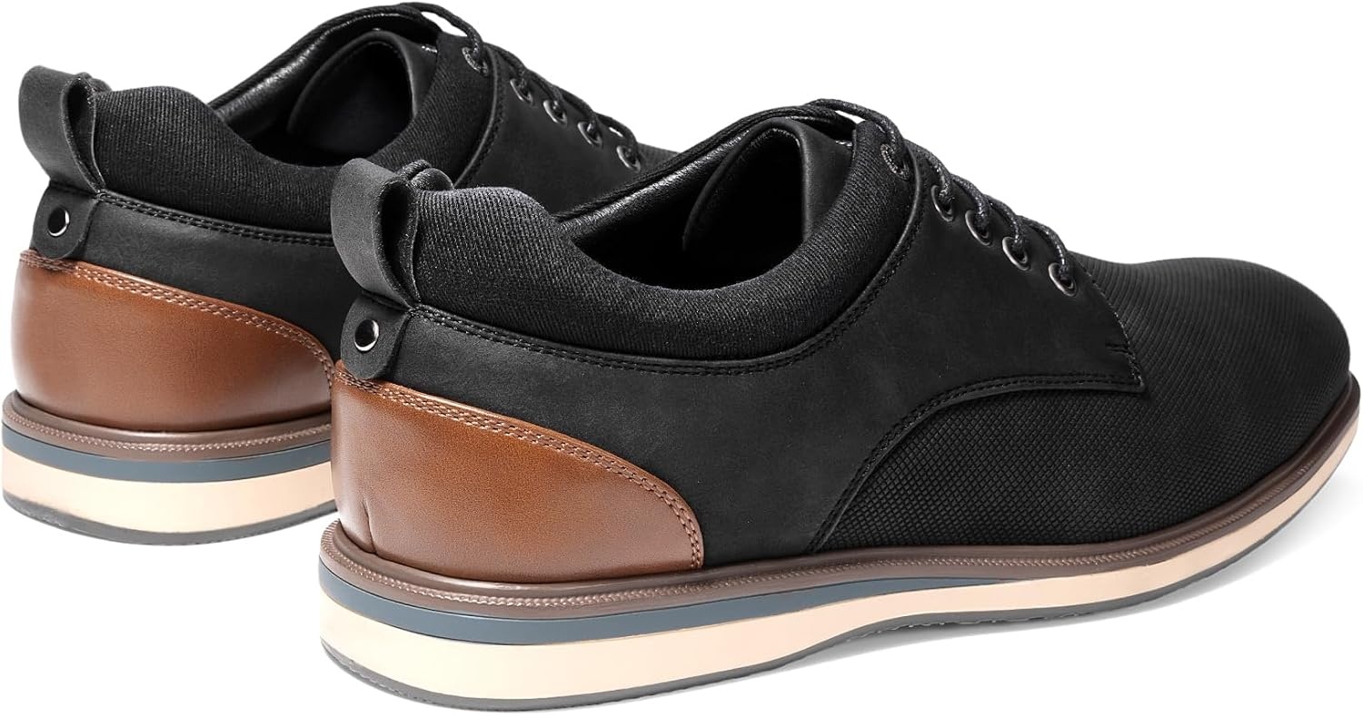 image:imageBruno Marc Mens Dress Shoes Casual Business Oxford Scaled Synthetic Upper Soft Removable Footbed Laceup Secure Fit Flexible Outsole for Daily Work amp Casual WearBlack