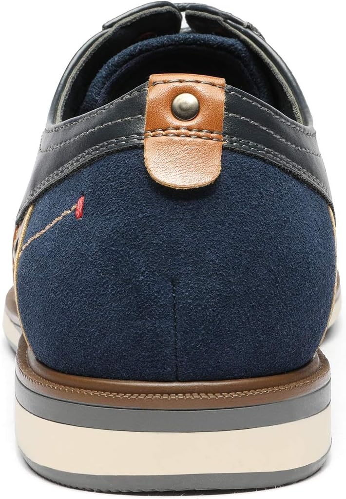 image:imageBruno Marc Mens Dress Shoes Casual Business Oxford Scaled Synthetic Upper Soft Removable Footbed Laceup Secure Fit Flexible Outsole for Daily Work amp Casual Wear2navy