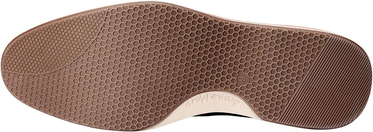 image:imageBruno Marc Mens Dress Shoes Casual Business Oxford Scaled Synthetic Upper Soft Removable Footbed Laceup Secure Fit Flexible Outsole for Daily Work amp Casual WearBrown