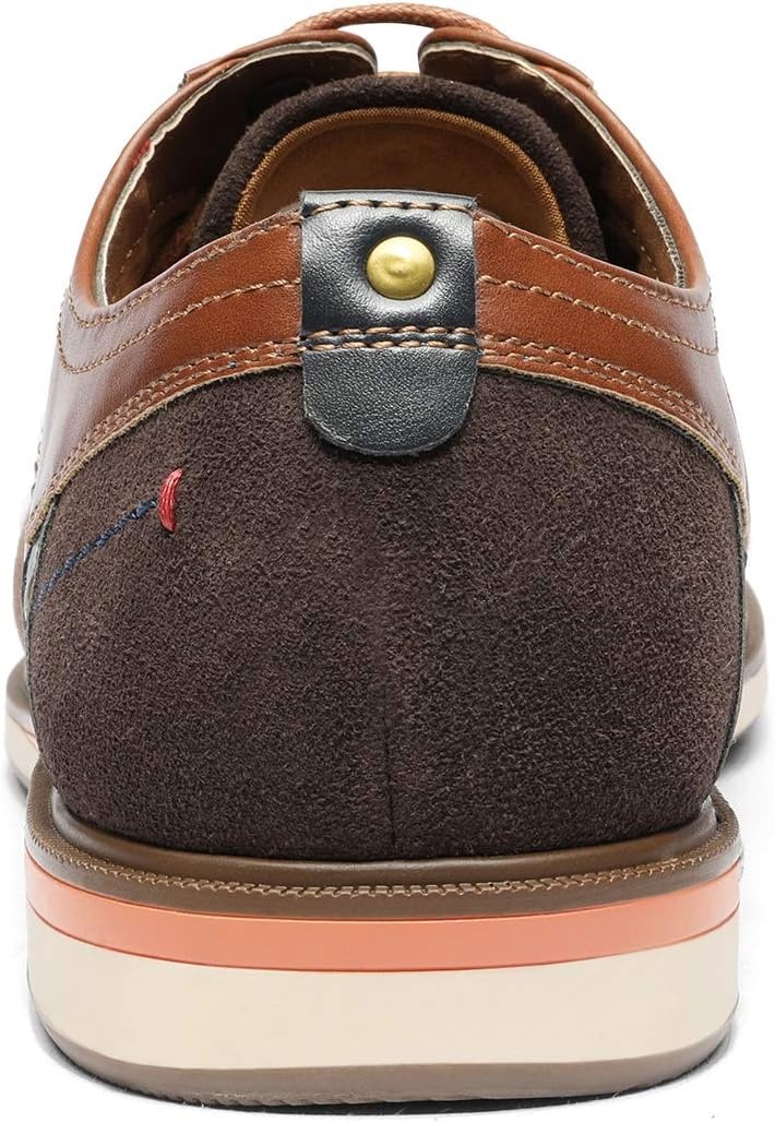 image:imageBruno Marc Mens Dress Shoes Casual Business Oxford Scaled Synthetic Upper Soft Removable Footbed Laceup Secure Fit Flexible Outsole for Daily Work amp Casual Wear2brown