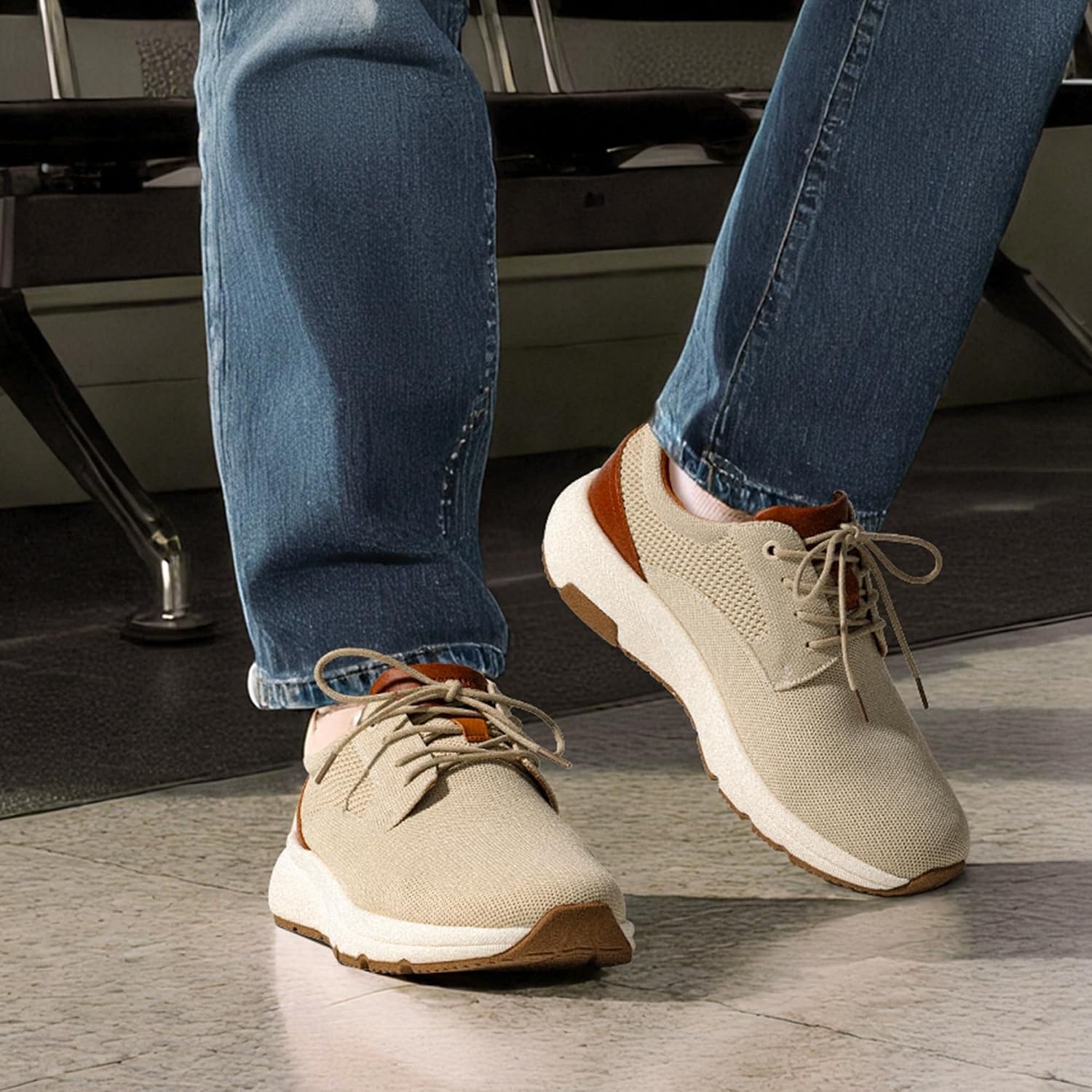 image:imageBruno Marc Mens Dress Sneakers MaxFlex ActiveMetro Cushioned KineticFoam Midsole Breathable Insole Nonslip Rubber Outsole Stylish Versatile Weekend Walks amp Light ActivitiesKhaki