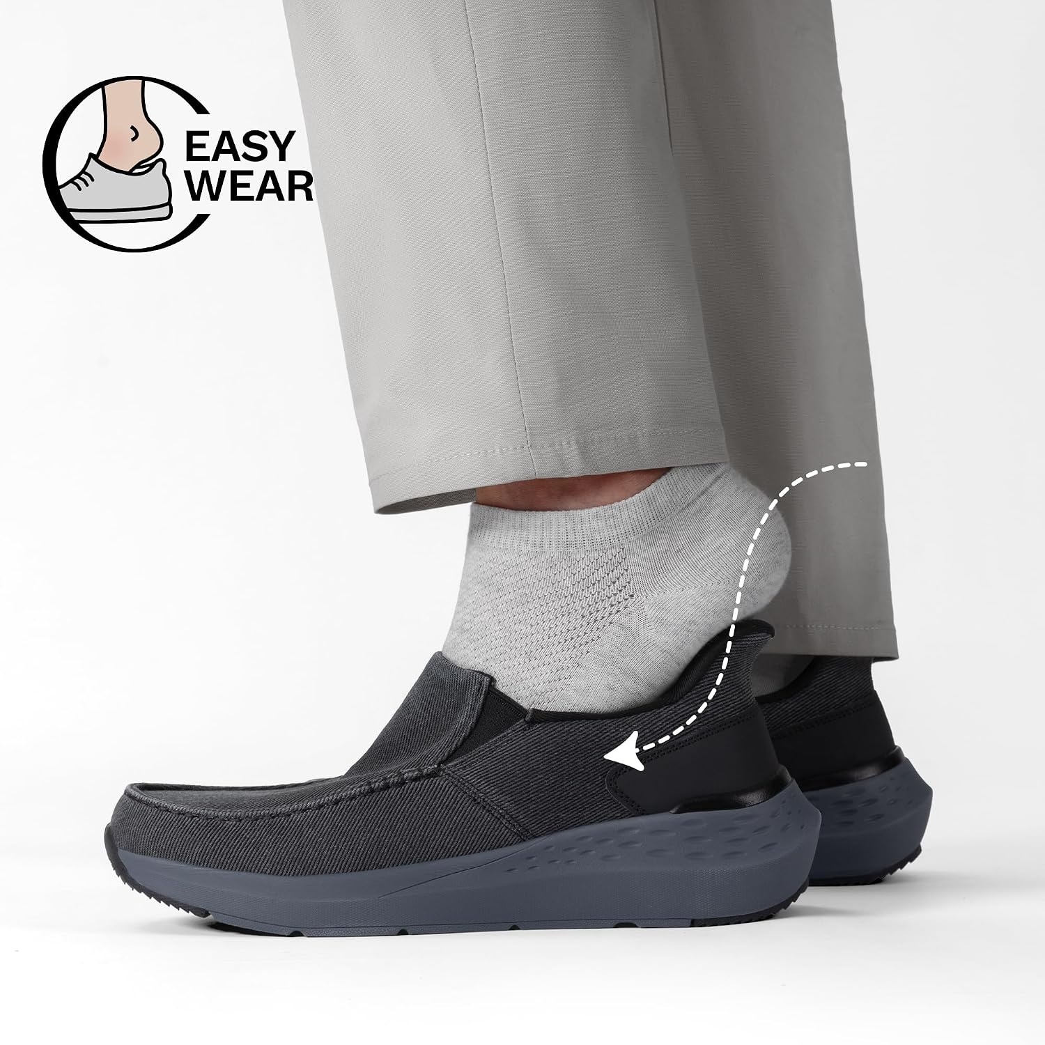 image:imageBruno Marc Mens Hands Free Slip on Loafers Casual Sneakers Canvas Walking ShoesBlack