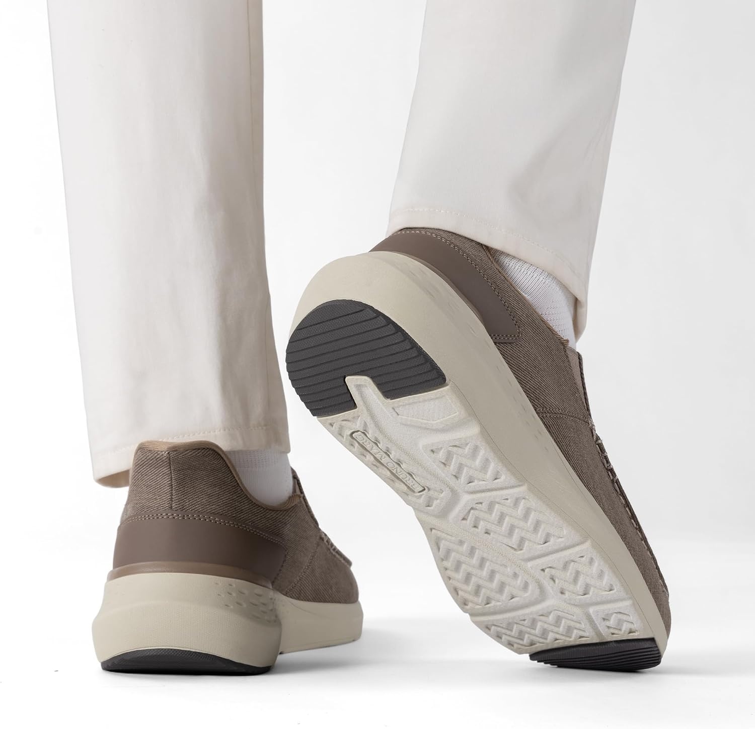 image:imageBruno Marc Mens Hands Free Slip on Loafers Casual Sneakers Canvas Walking ShoesBrown
