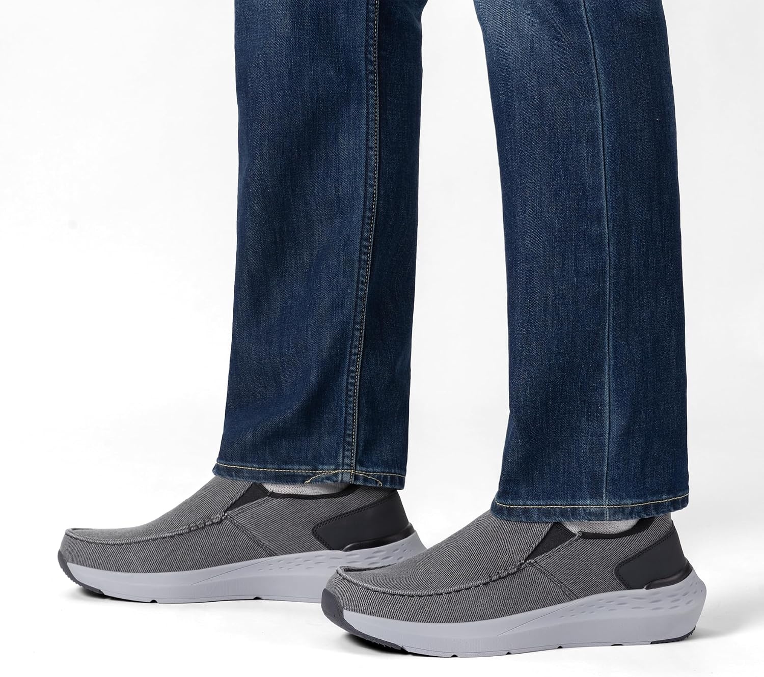 image:imageBruno Marc Mens Hands Free Slip on Loafers Casual Sneakers Canvas Walking ShoesDark Grey