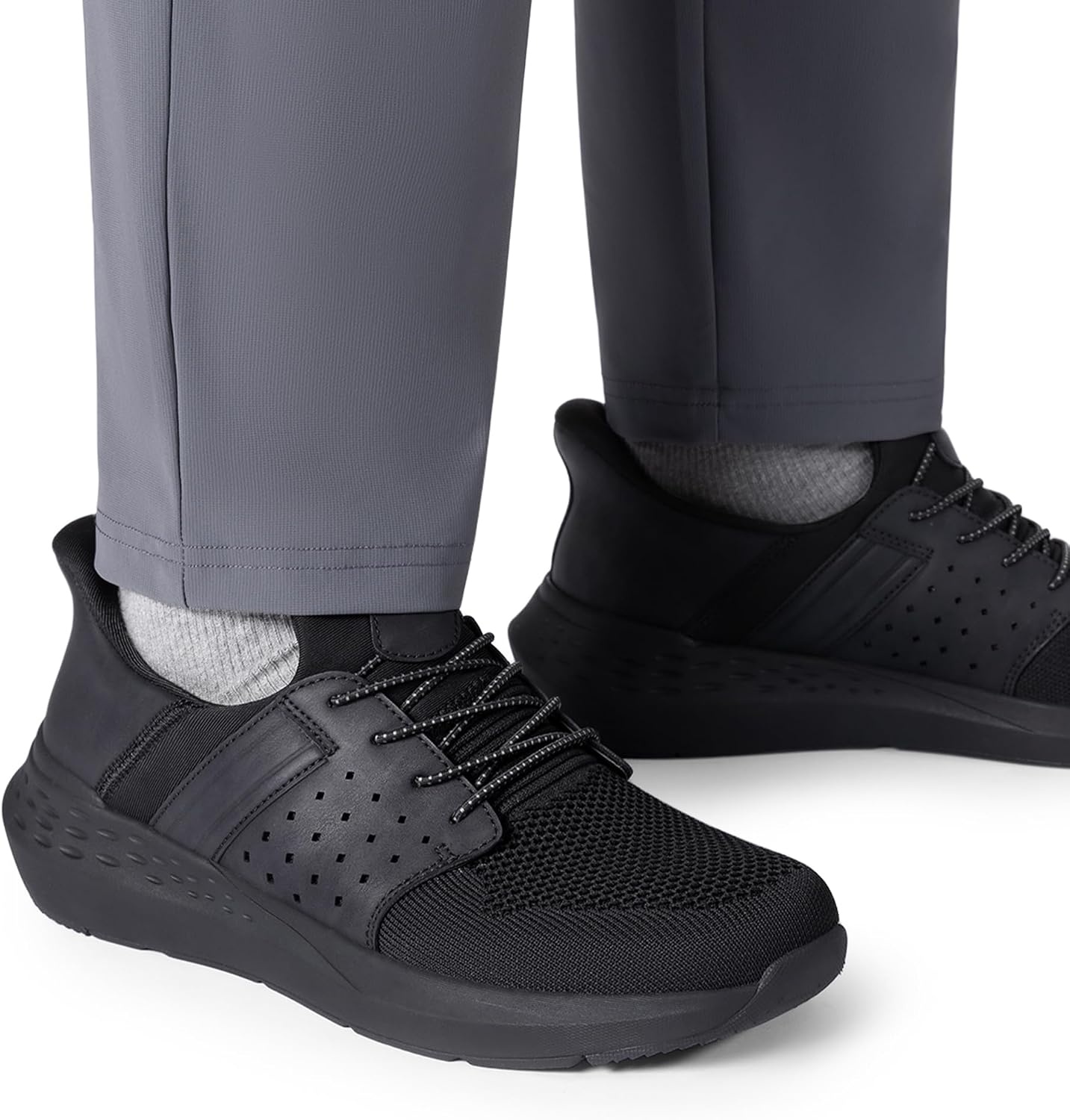 image:imageBruno Marc Mens Hands Free Slipon Loafers Casual Shoes Sneakers Breathable Knit Comfortable Lightweight Walking ShoesBlack