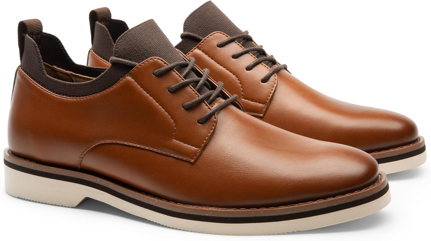image:imageBruno Marc Mens LaceUp Comfortable Fashion Dress Shoes For Work amp OffWork Arch Support Lightweight Cushioning Elastic Collar Polished Stylish Oxfords for All OccasionsBrown