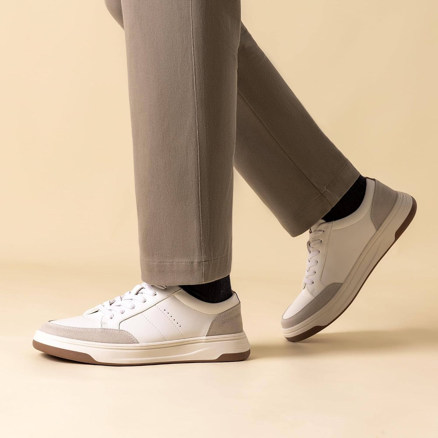 image:imageBruno Marc Mens Lightweight Casual Dress Sneakers Fashion Tennis Breathable Comfortable Flexible Skating Business Tennis Laceup Nonslip Lowtop Walking VersatileWhite