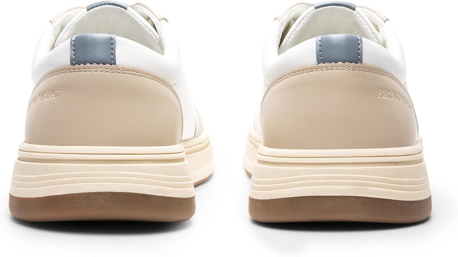 image:imageBruno Marc Mens Lightweight Casual Dress Sneakers Fashion Tennis Breathable Comfortable Flexible Skating Business Tennis Laceup Nonslip Lowtop Walking VersatileWhiteBeige