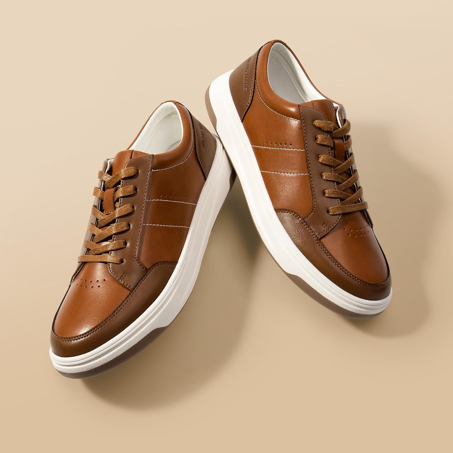 image:imageBruno Marc Mens Lightweight Casual Dress Sneakers Fashion Tennis Breathable Comfortable Flexible Skating Business Tennis Laceup Nonslip Lowtop Walking VersatileBrown