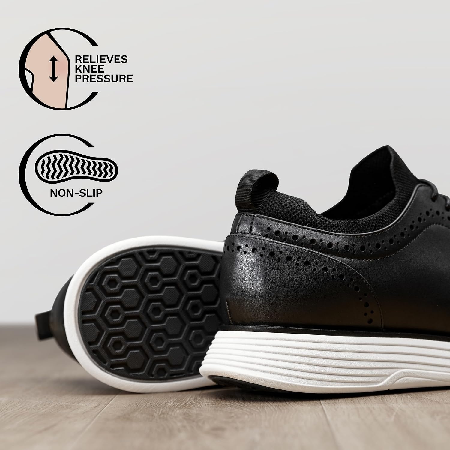 image:imageBruno Marc Mens MaxFlex Dress Sneakers Oxfords 5mm Mesh EVA Insole with Arch Support ShockAbsorbent MD Midsole NonSlip Rubber Outsole for Formal amp Casual WearBlack