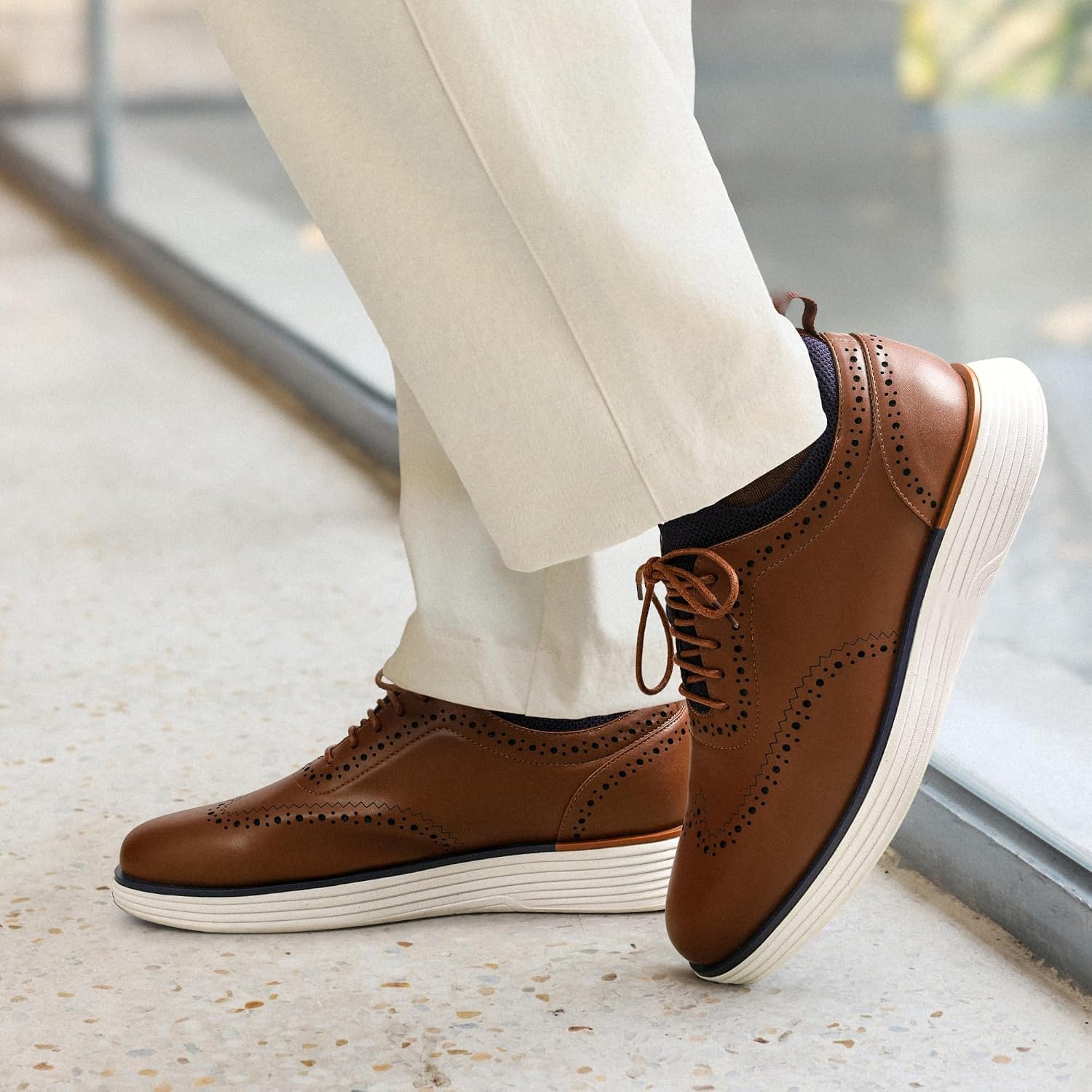 image:imageBruno Marc Mens MaxFlex Dress Sneakers Oxfords 5mm Mesh EVA Insole with Arch Support ShockAbsorbent MD Midsole NonSlip Rubber Outsole for Formal amp Casual WearBrown