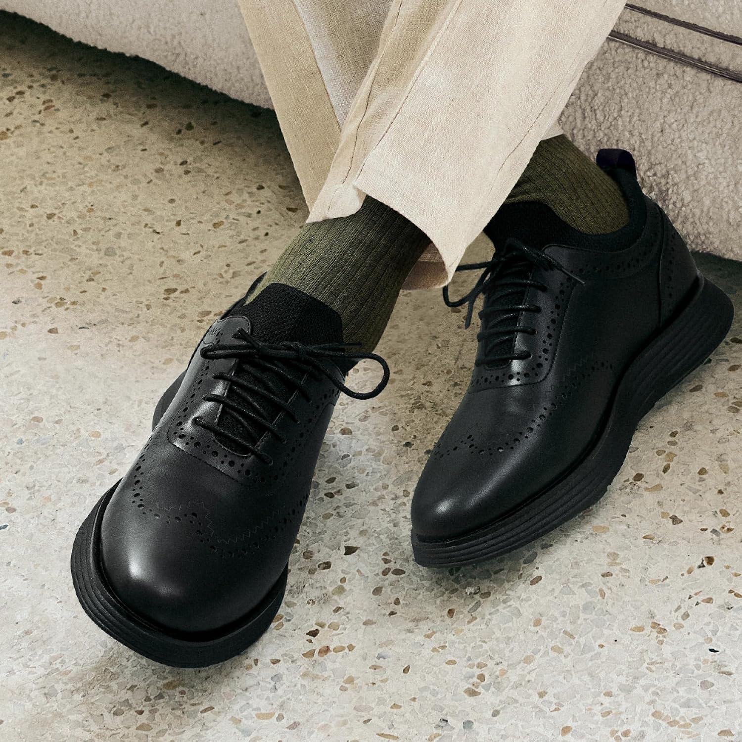 image:imageBruno Marc Mens MaxFlex Dress Sneakers Oxfords 5mm Mesh EVA Insole with Arch Support ShockAbsorbent MD Midsole NonSlip Rubber Outsole for Formal amp Casual WearAll Black
