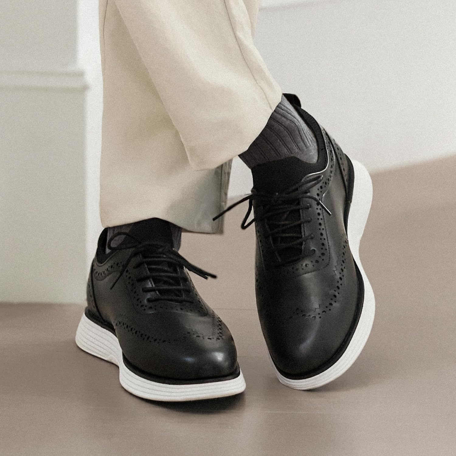 image:imageBruno Marc Mens MaxFlex Dress Sneakers Oxfords 5mm Mesh EVA Insole with Arch Support ShockAbsorbent MD Midsole NonSlip Rubber Outsole for Formal amp Casual WearBlack