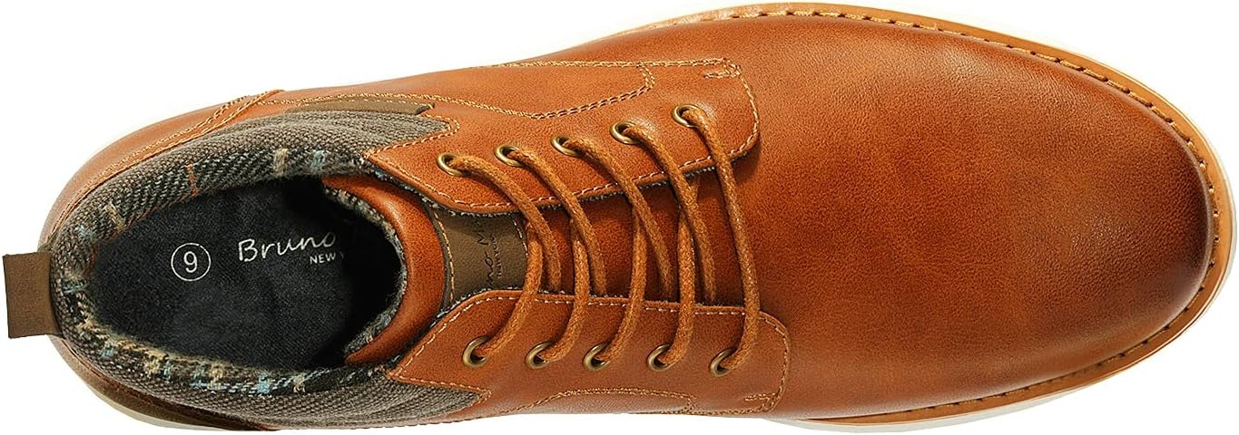 image:imageBruno Marc Mens Mid Top Chukka Sneaker Dress Boot Laceup breathable lining comfy insole ideal for daily wear formal events casual outings allday comfort midtop bootsTan