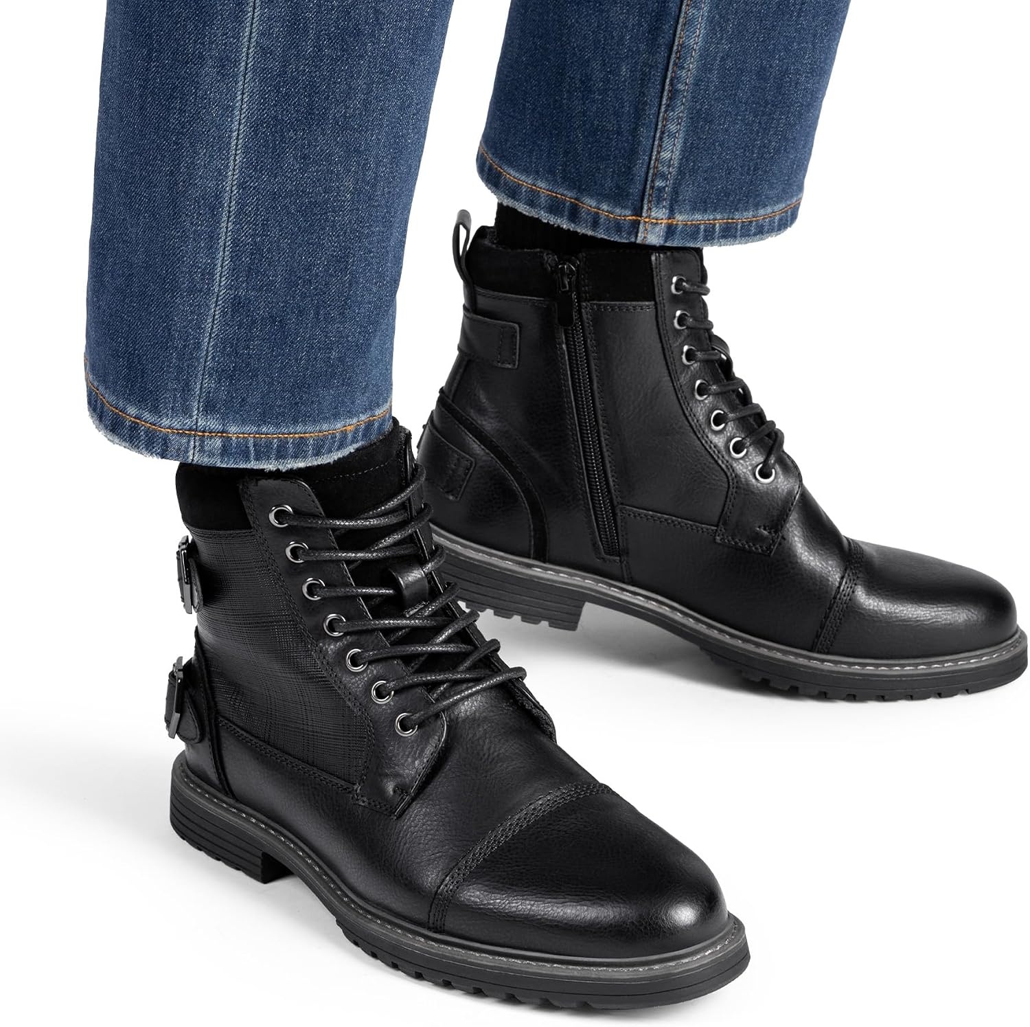 image:imageBruno Marc Mens Motorcycle Boots Oxford Dress Boot Snow BootsBlack