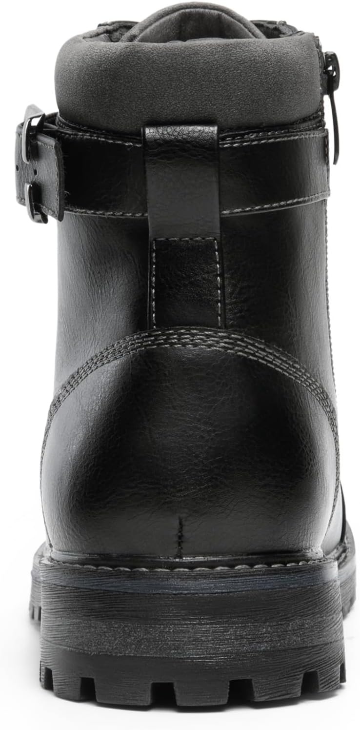image:imageBruno Marc Mens Motorcycle Combat Warm Zipper Oxford Boot Breathable Lining Laceup amp Side Zipper Durable TPR Outsole Ideal for Motorcycle Riding amp Daily WearBlack