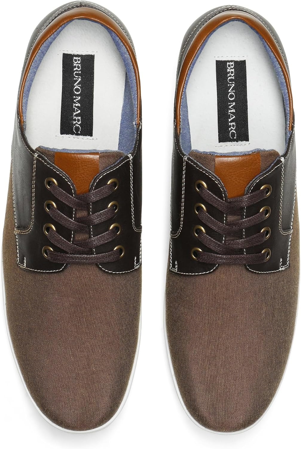 image:imageBruno Marc Mens Oxfords Sneakers Casual Dress Shoes Classic Canvas Tennis Office Work ShoesDark Brown