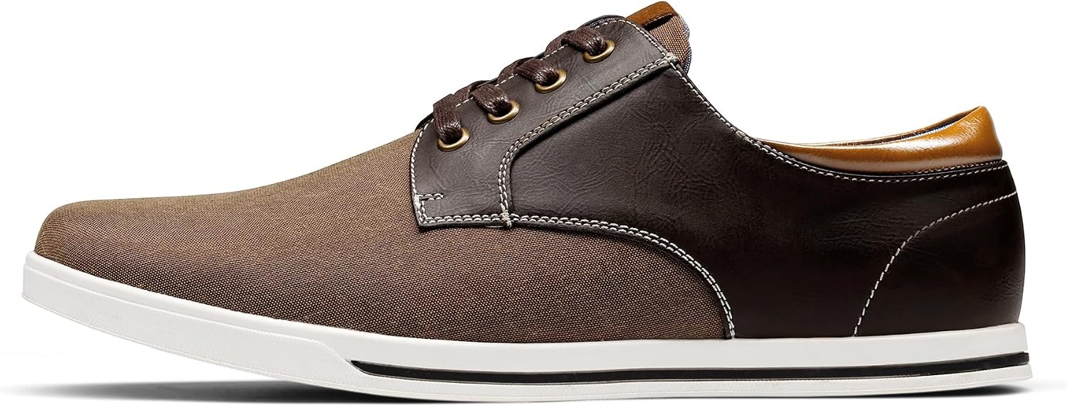 image:imageBruno Marc Mens Oxfords Sneakers Casual Dress Shoes Classic Canvas Tennis Office Work ShoesDark Brown