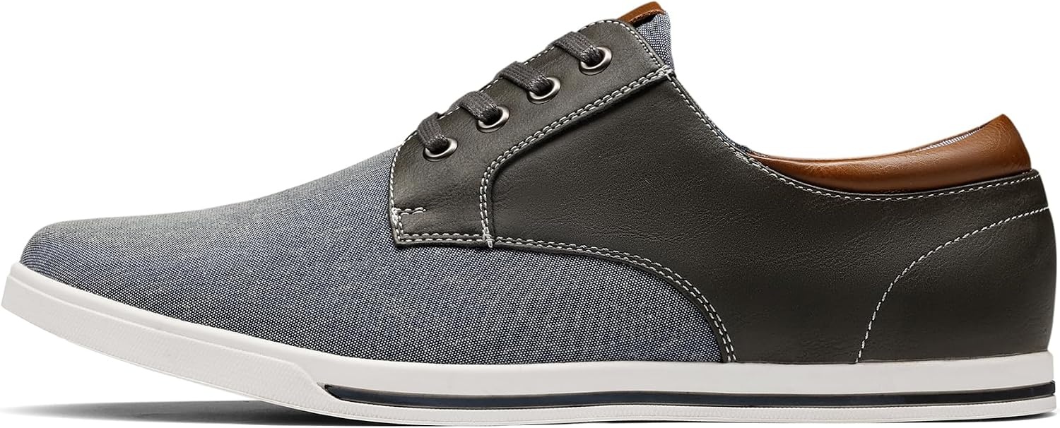 image:imageBruno Marc Mens Oxfords Sneakers Casual Dress Shoes Classic Canvas Tennis Office Work ShoesGrey