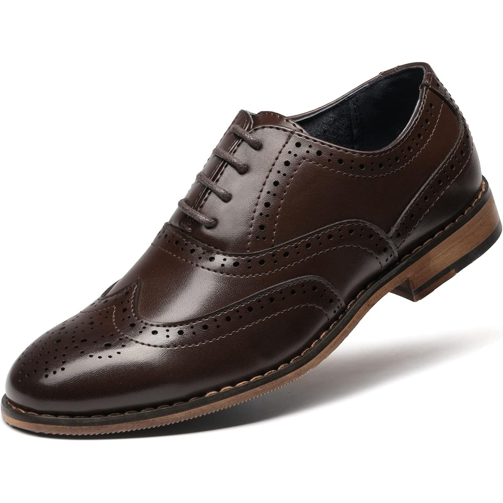 image:imageBruno Marc Boys PrinceK2 Classic Oxfords Wingtip Dress ShoesK2Darkbrown