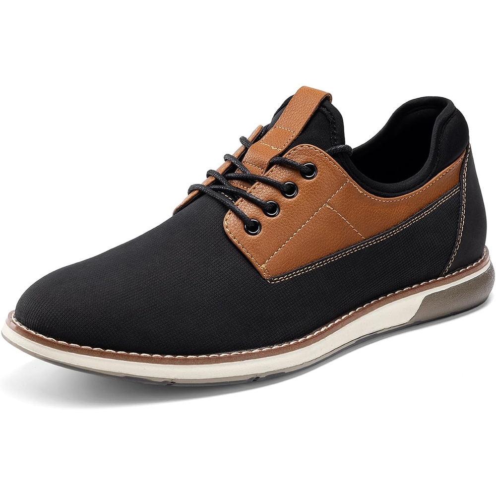 image:imageBruno Marc Mens Casual Dress Shoes Business Oxfords Spliced Upper NonSlip TPR OutsoleSoft Padded Collar for Office Wedding amp SemiFormal OccasionsBlackBrown