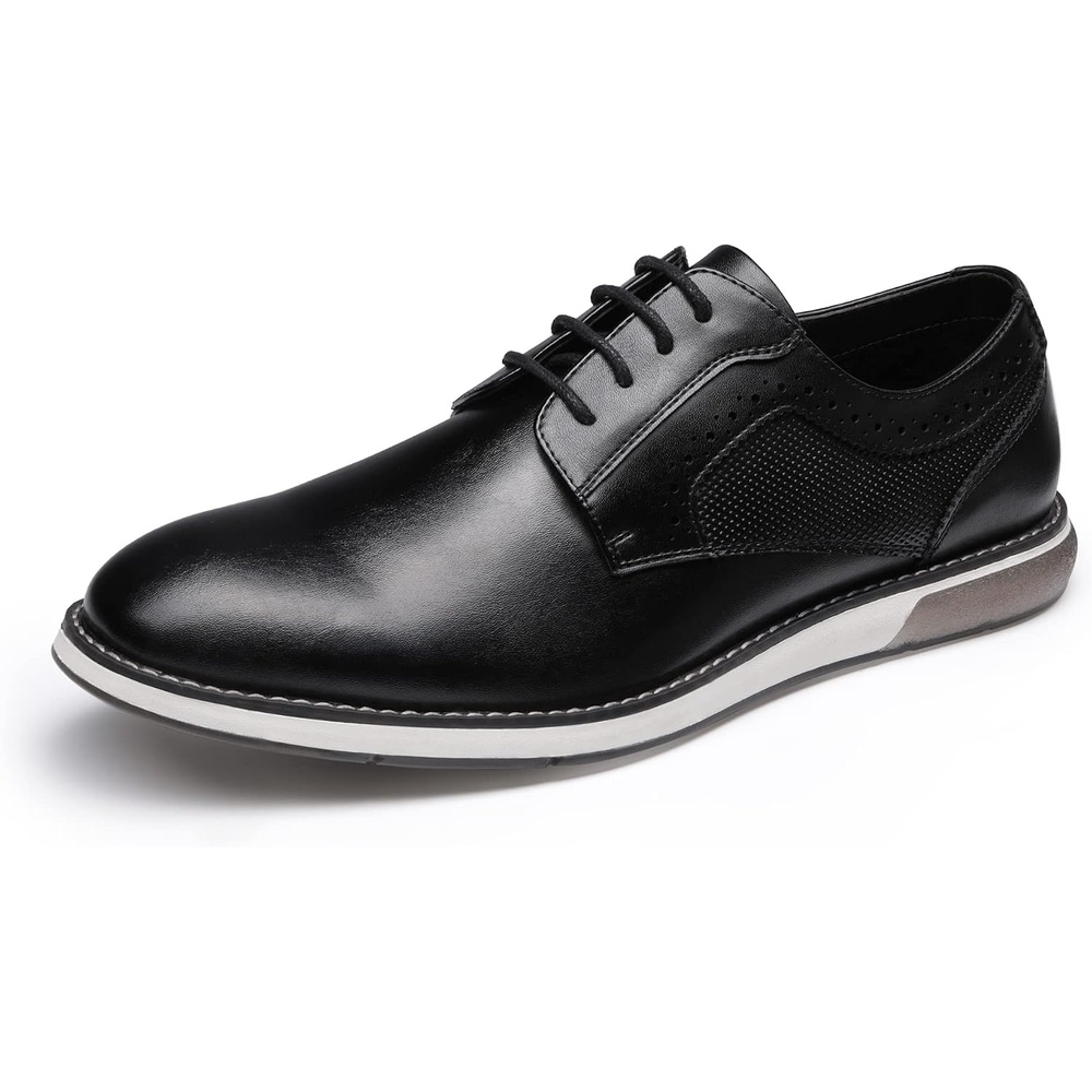 image:imageBruno Marc Mens Casual Dress Sneaker Oxford Shoes  Business Formal Derby Plain Toe Oxfords Crossflex GentEdge Soft VampBlack
