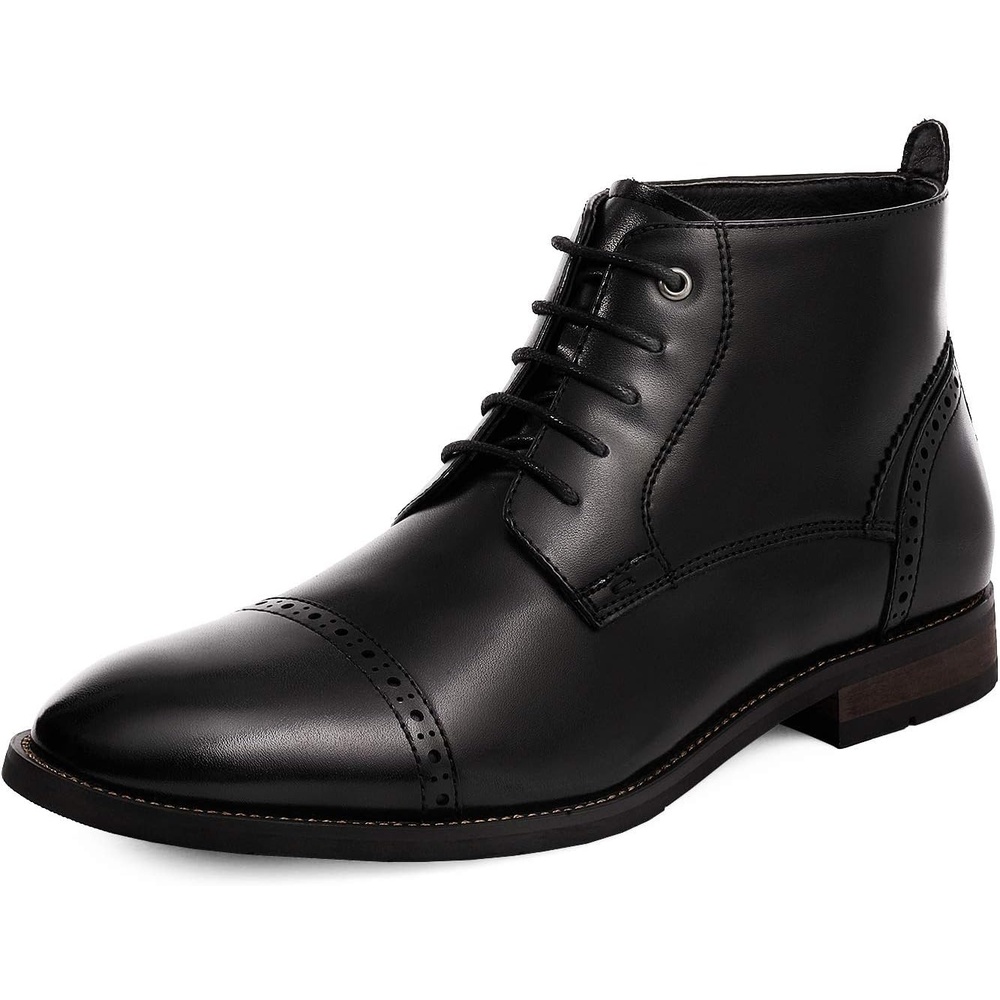 image:imageBruno Marc Mens Dress Ankle Boots Cap Toe Oxford Boot Cushioned Insole Stitch Reinforced Nonslip Durable Rubber Outsole for Business Party amp Daily WearBlack
