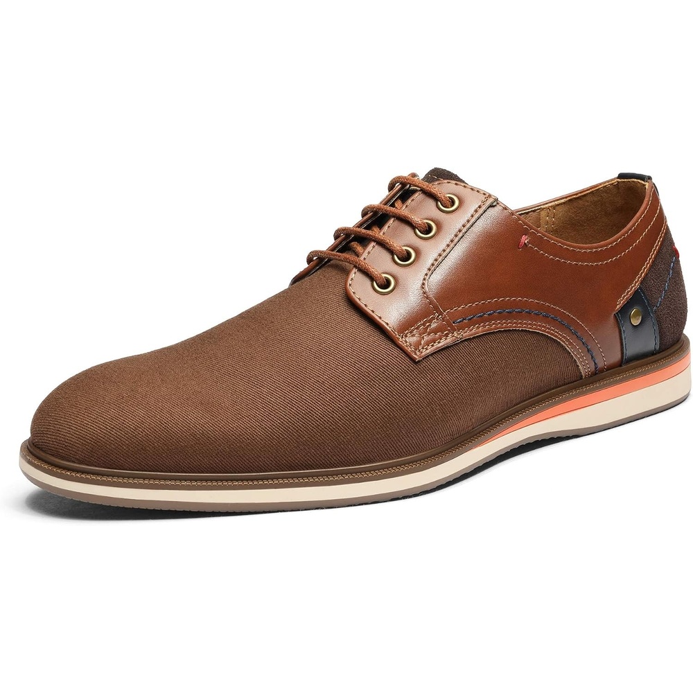 image:imageBruno Marc Mens Dress Shoes Casual Business Oxford  Scaled Synthetic Upper Soft Removable Footbed Laceup Secure Fit Flexible Outsole for Daily Work amp Casual Wear2brown