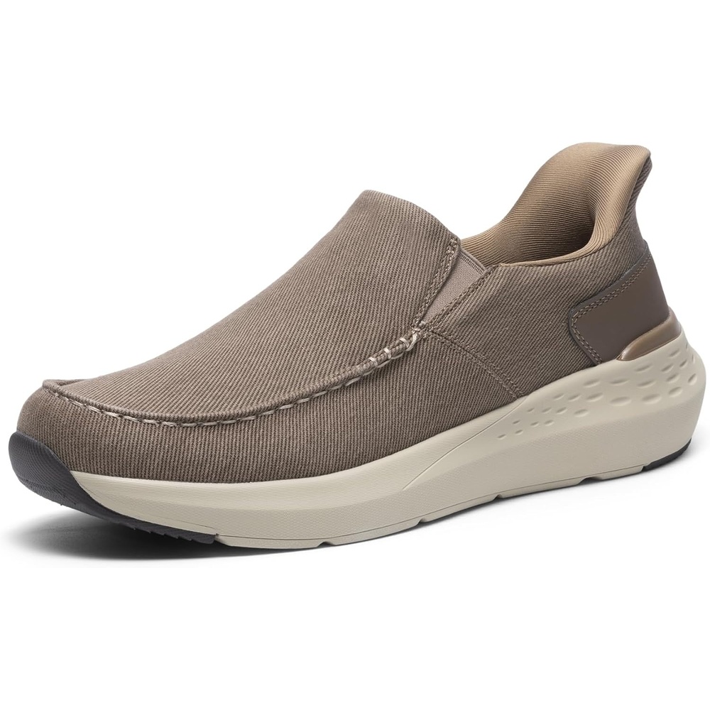 image:imageBruno Marc Mens Hands Free Slip on Loafers Casual Sneakers Canvas Walking ShoesBrown