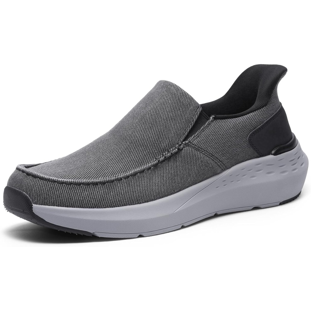 image:imageBruno Marc Mens Hands Free Slip on Loafers Casual Sneakers Canvas Walking ShoesDark Grey