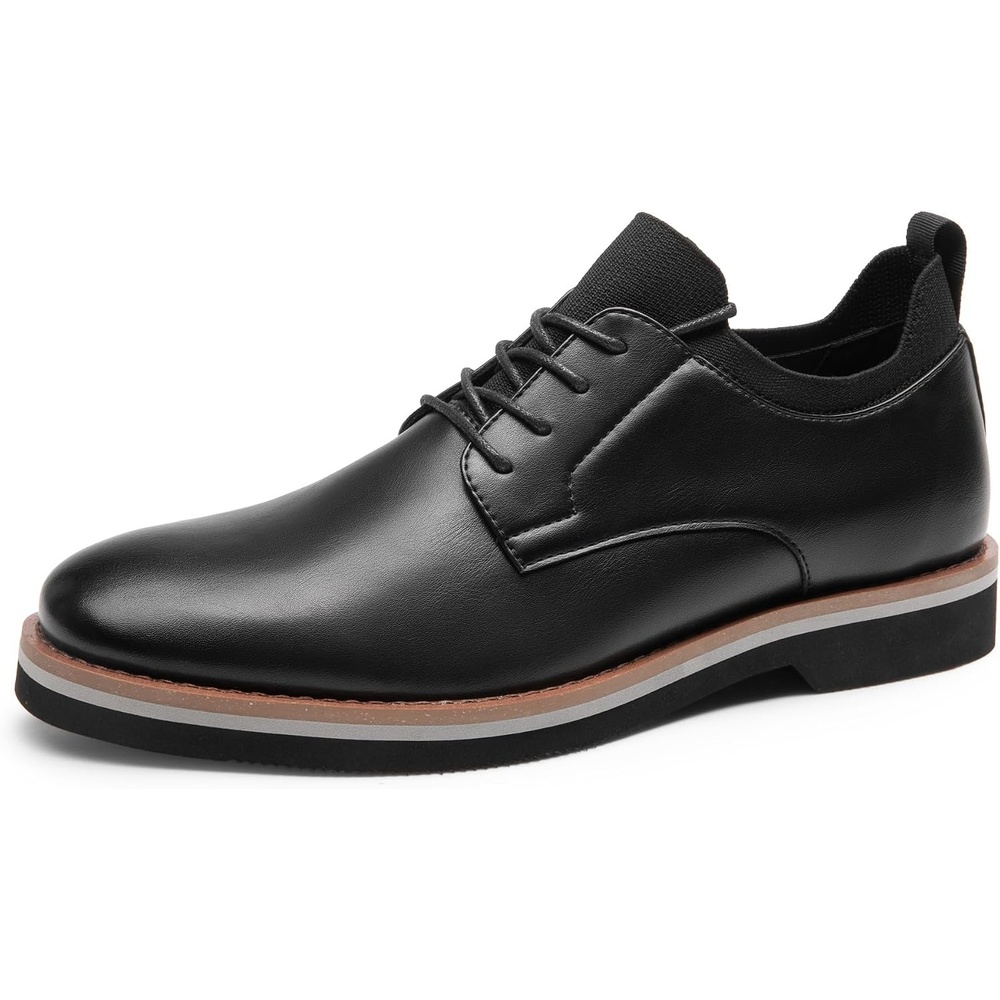 image:imageBruno Marc Mens LaceUp Comfortable Fashion Dress Shoes For Work amp OffWork Arch Support Lightweight Cushioning Elastic Collar Polished Stylish Oxfords for All OccasionsBlack