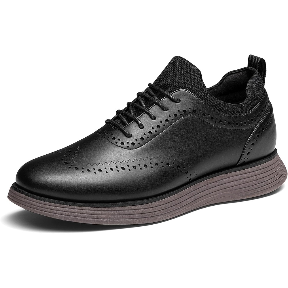 image:imageBruno Marc Mens MaxFlex Dress Sneakers Oxfords 5mm Mesh EVA Insole with Arch Support ShockAbsorbent MD Midsole NonSlip Rubber Outsole for Formal amp Casual WearBlackCoffee