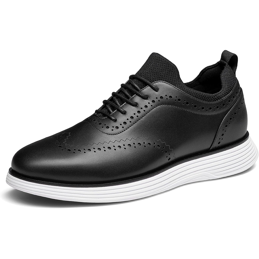 image:imageBruno Marc Mens MaxFlex Dress Sneakers Oxfords 5mm Mesh EVA Insole with Arch Support ShockAbsorbent MD Midsole NonSlip Rubber Outsole for Formal amp Casual WearBlack